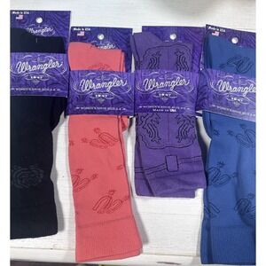 Wrangler Socks Ladies Rose Spurs Boots Pattern Socks 4 Pair Pack Size 6-9 NWT